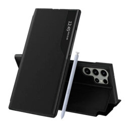 Husa Samsung Galaxy S25 Ultra Eco Leather View flip tip carte, negru