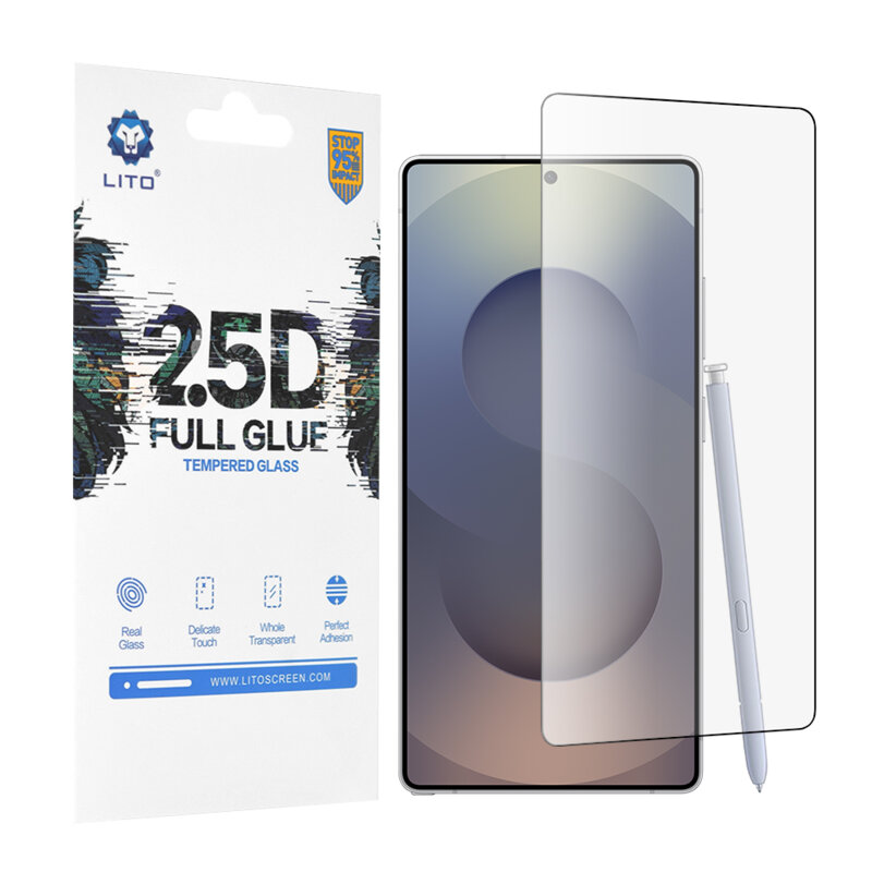 Folie sticla Samsung Galaxy S25 Ultra Lito 2.5D Full Glue Ultra Thin, negru