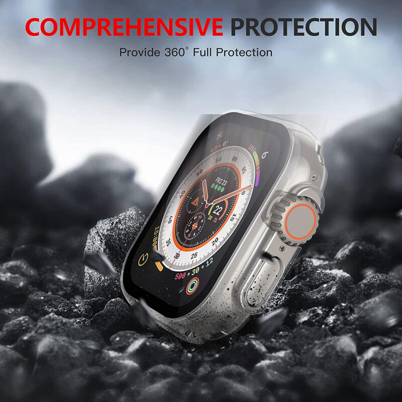[Pachet 360°] Husa + folie Apple Watch Ultra Techsuit Defense, transparenta