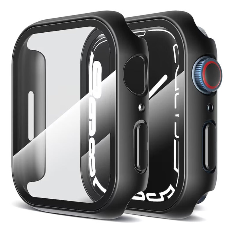 [Pachet 360°] Husa + folie Apple Watch 7 45mm Techsuit Defense, negru