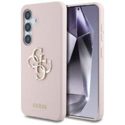 Husa Guess Samsung Galaxy S25 Silicone 4G Big Metal Logo, roz, GUHCS25SS4SMDP