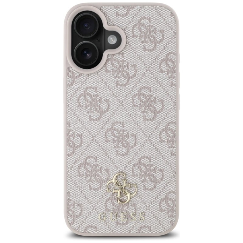 Husa iPhone 16 Guess 4G Small and Classic Logo MagSafe, roz, GUHMP16SP4SM4MP