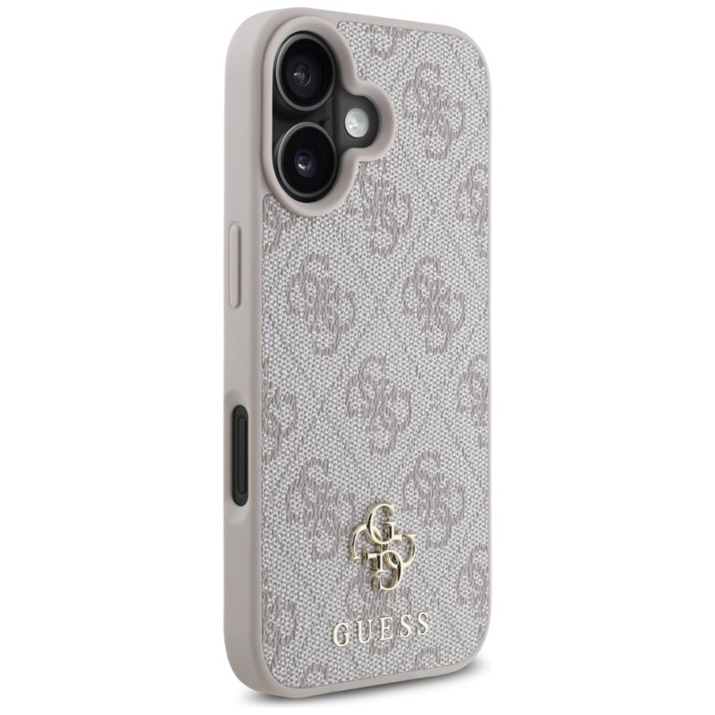 Husa iPhone 16 Guess 4G Small and Classic Logo MagSafe, roz, GUHMP16SP4SM4MP