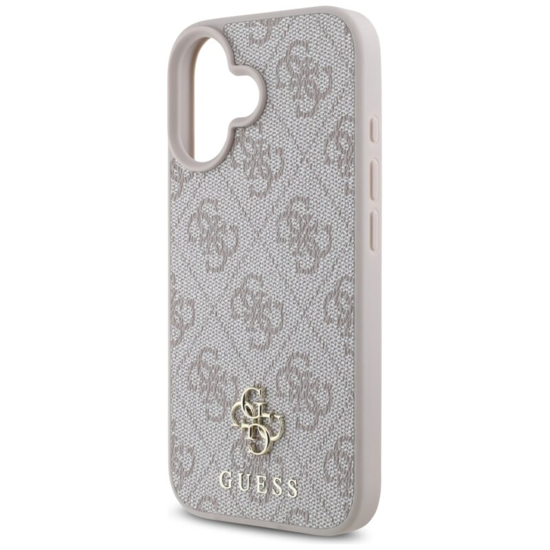 Husa iPhone 16 Guess 4G Small and Classic Logo MagSafe, roz, GUHMP16SP4SM4MP