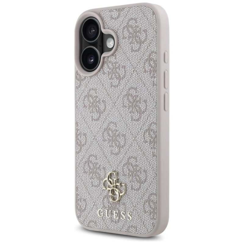 Husa iPhone 16 Guess 4G Small and Classic Logo MagSafe, roz, GUHMP16SP4SM4MP
