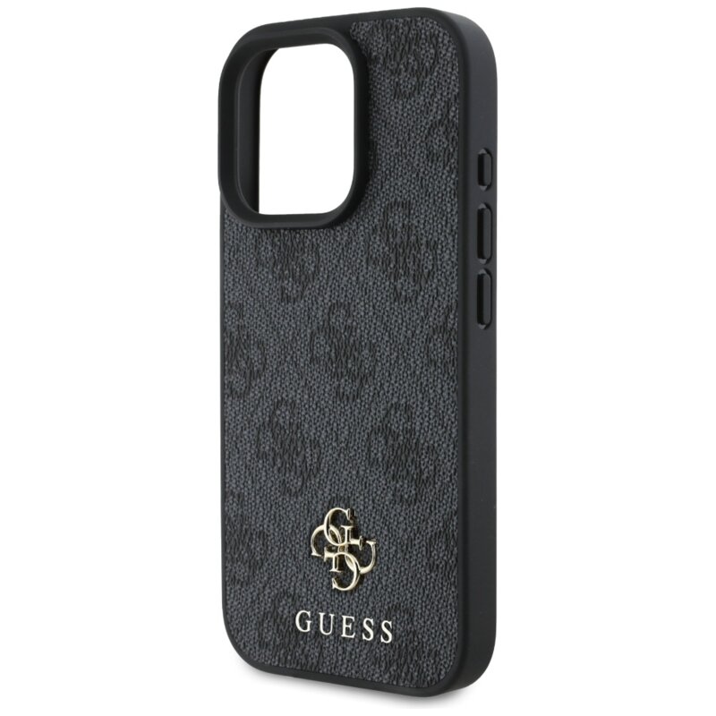 Husa iPhone 16 Pro Max Guess 4G Small and Classic Logo MagSafe, negru, GUHMP16XP4SM4MK