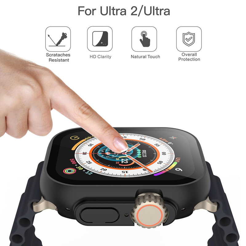 [Pachet 360°] Husa + folie Apple Watch Ultra Techsuit Defense, negru