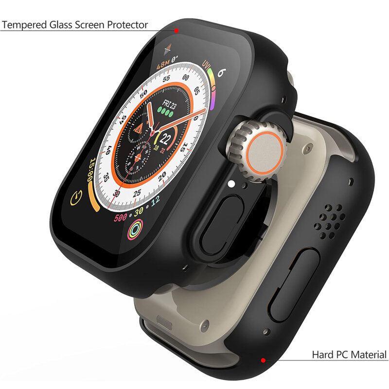 [Pachet 360°] Husa + folie Apple Watch Ultra Techsuit Defense360 Pro, negru