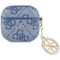 Husa Apple AirPods 4 Guess 4G Strass Charm Collection, bleu, GUA4P4E4CDB