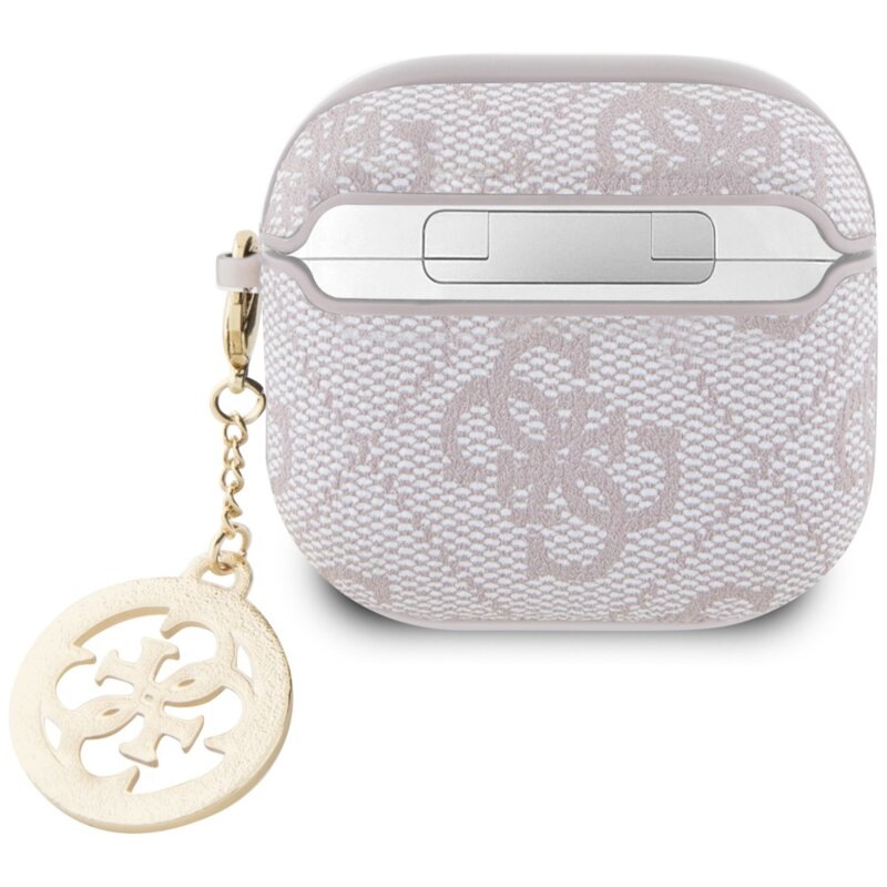 Husa Apple AirPods 4 Guess 4G Strass Charm Collection, roz, GUA4P4E4CDP