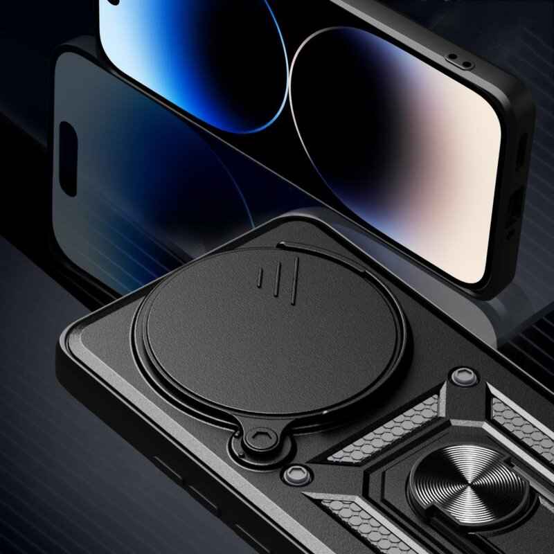 Husa Xiaomi Redmi Note 14 Pro 4G protectie camera Techsuit CamShield Series, negru