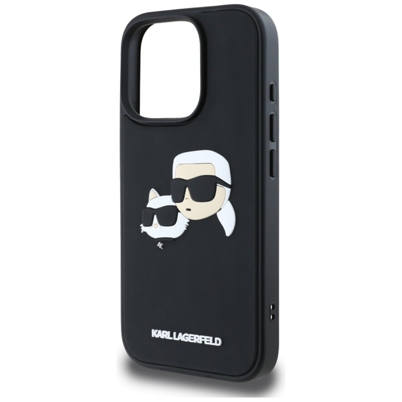 Husa originala iPhone 16 Pro Karl Lagerfeld 3D Design, Rubber Karl&Choupette, KLHCP16LRBCKCHLK