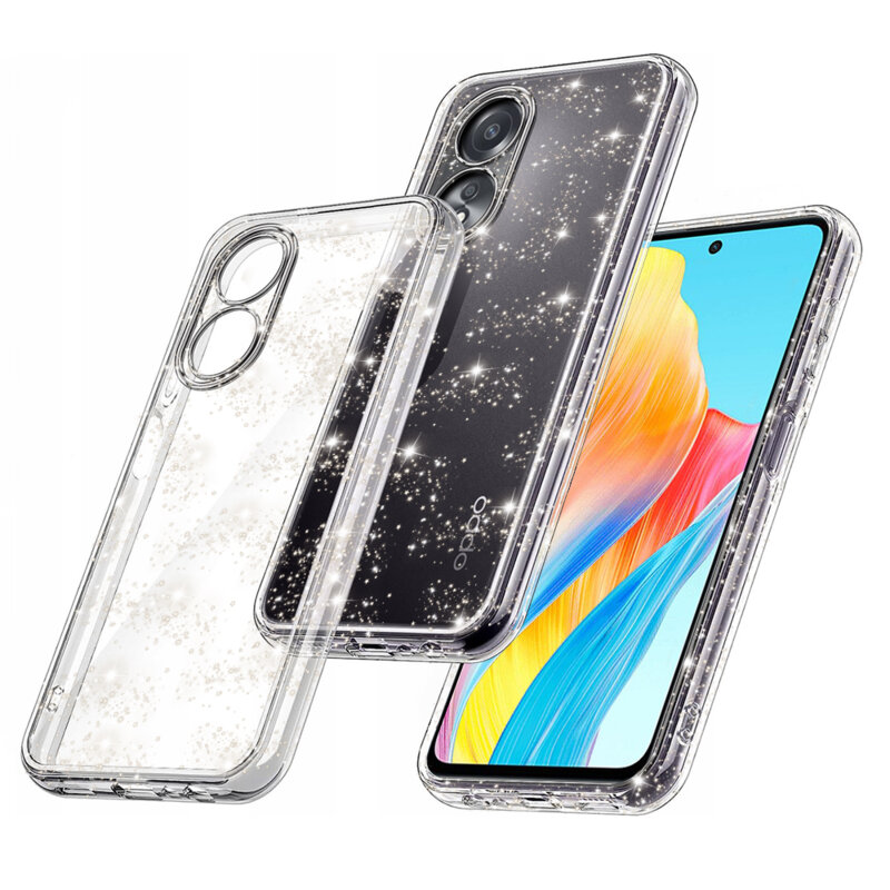 Husa sclipici Oppo A58 4G Techsuit SparkleSkin, transparenta