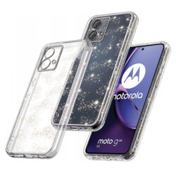Husa sclipici Motorola Moto G84 Techsuit SparkleSkin, transparenta