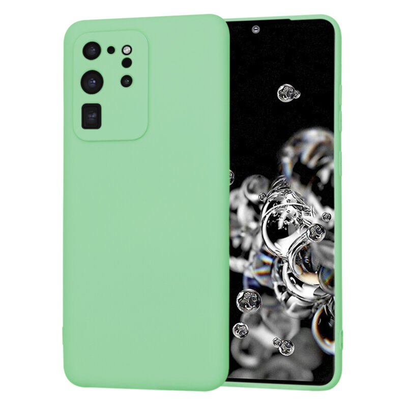 Husa silicon Samsung Galaxy S20 Ultra 5G Techsuit SoftFlex, verde deschis