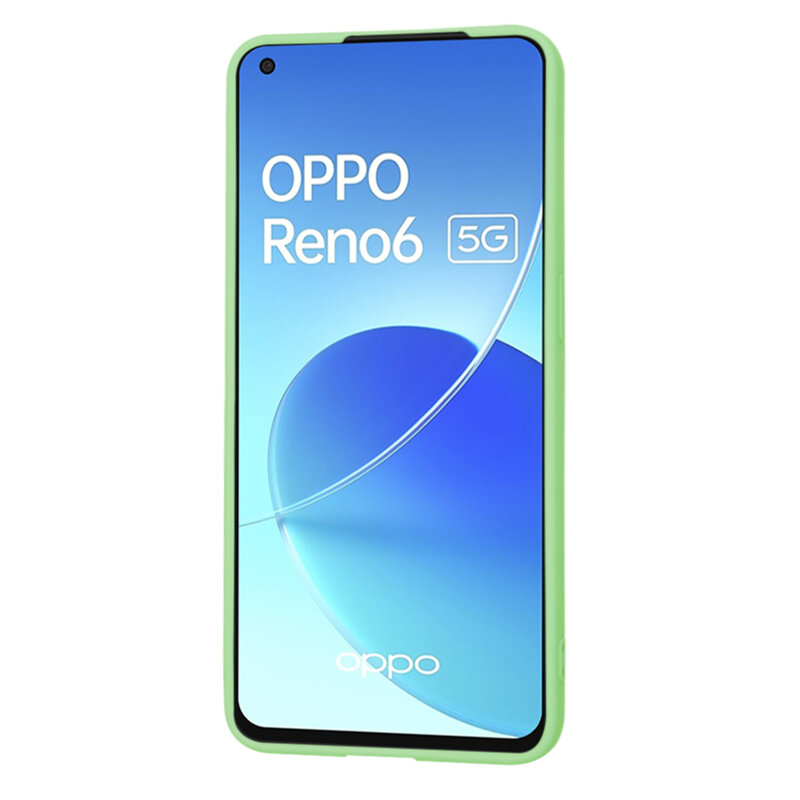 Husa silicon Oppo Reno6 5G Techsuit SoftFlex, verde deschis