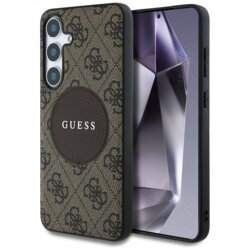 Husa Samsung Galaxy S25 Plus Guess 4G Circle Classic Logo MagSafe, maro, GUHMS25MP4PGRSGW