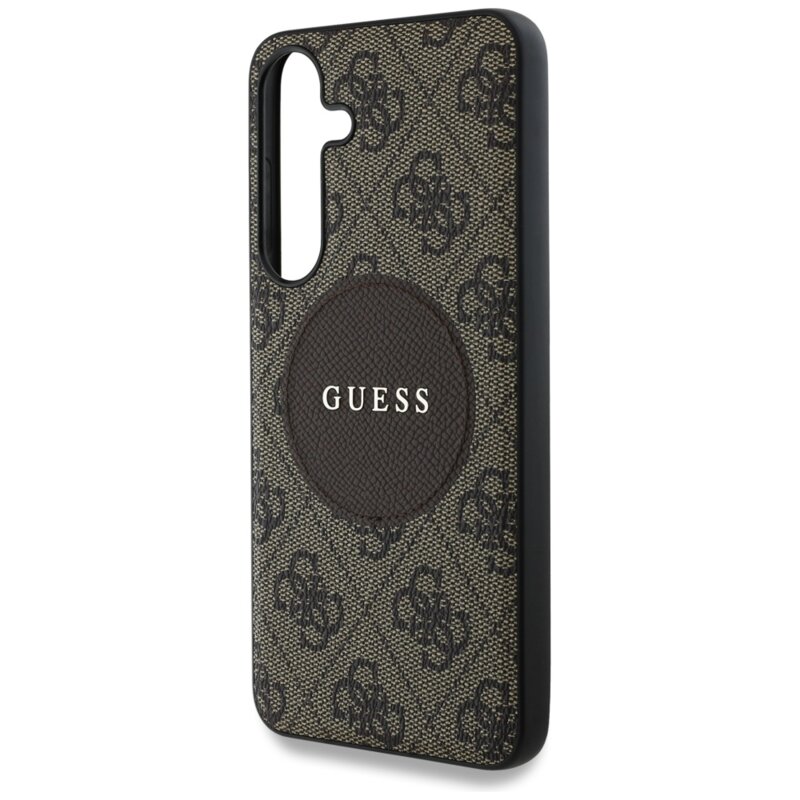 Husa Samsung Galaxy S25 Guess 4G Circle Classic Logo MagSafe, maro, GUHMS25SP4PGRSGW
