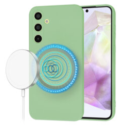 Husa silicon Samsung Galaxy A35 5G Techsuit SoftFlex MagSafe, verde deschis