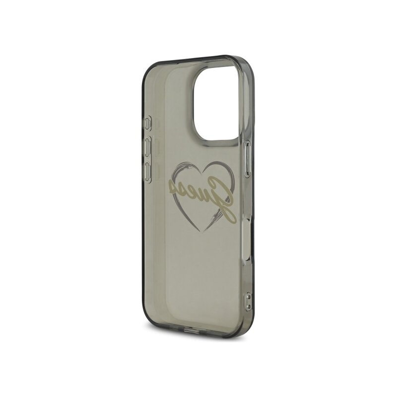 Husa Guess Hardcase IML Heart iPhone 16 Pro Max, negru, GUHCP16XHCHGSPK