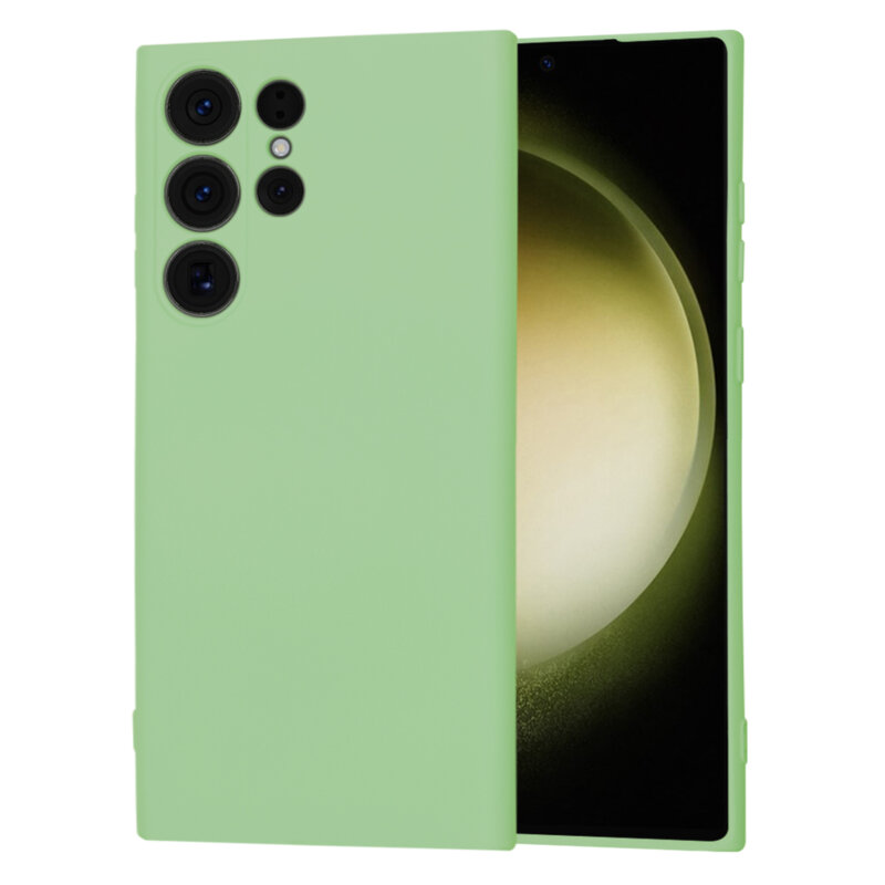 Husa silicon Samsung Galaxy S23 Ultra Techsuit SoftFlex, verde deschis