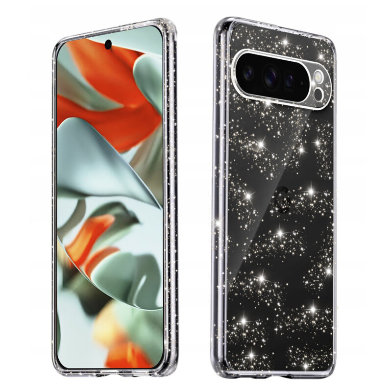 Husa sclipici Google Pixel 9 Pro XL Techsuit SparkleSkin, transparenta