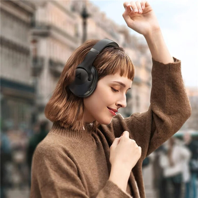 Casti Wireless Bluetooth 5.3, IPX4, Hi-Fi, Acefast H4, bej