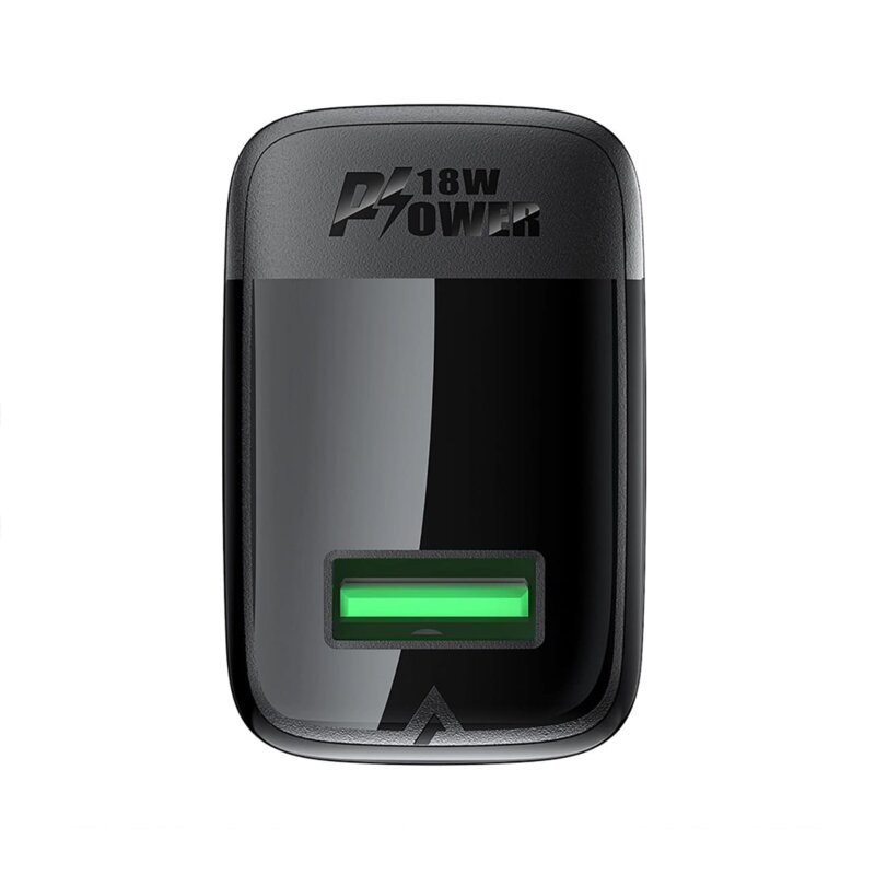 Set incarcator tip USB-C + cablu Type-C 18W Quick Charge GaN, Acefast A90