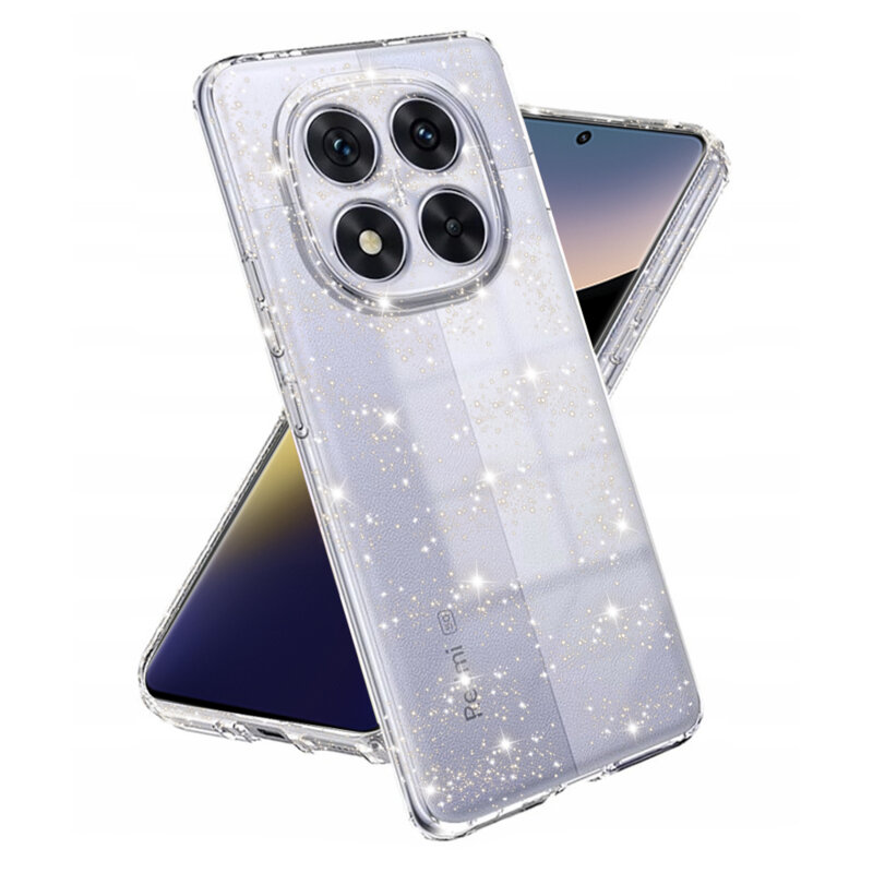 Husa sclipici Xiaomi Redmi Note 14 Pro 5G Techsuit SparkleSkin, transparenta