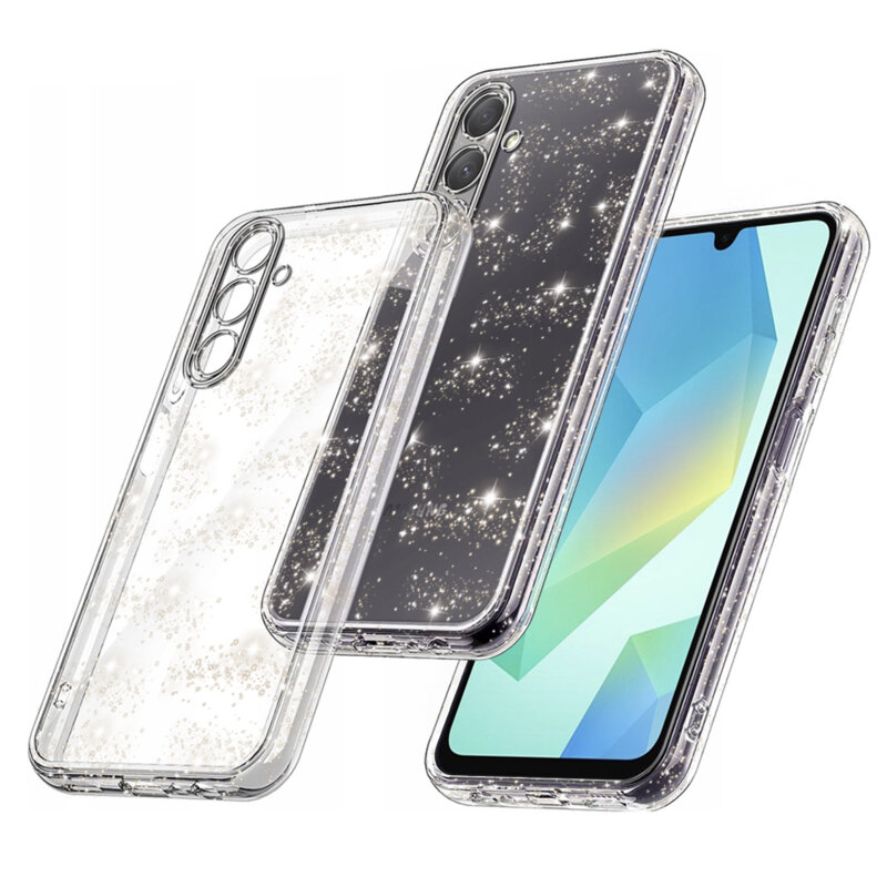 Husa sclipici Samsung Galaxy A16 5G Techsuit SparkleSkin, transparenta