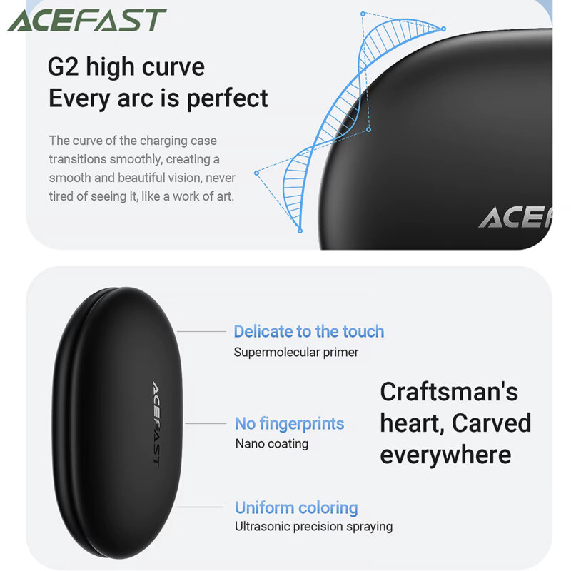 Casti wireless Bluetooth pentru sport, 500mAh. Acefast FA002, alb
