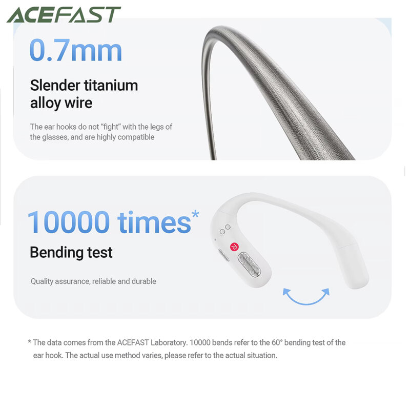 Casti wireless Bluetooth pentru sport, 500mAh. Acefast FA002, alb