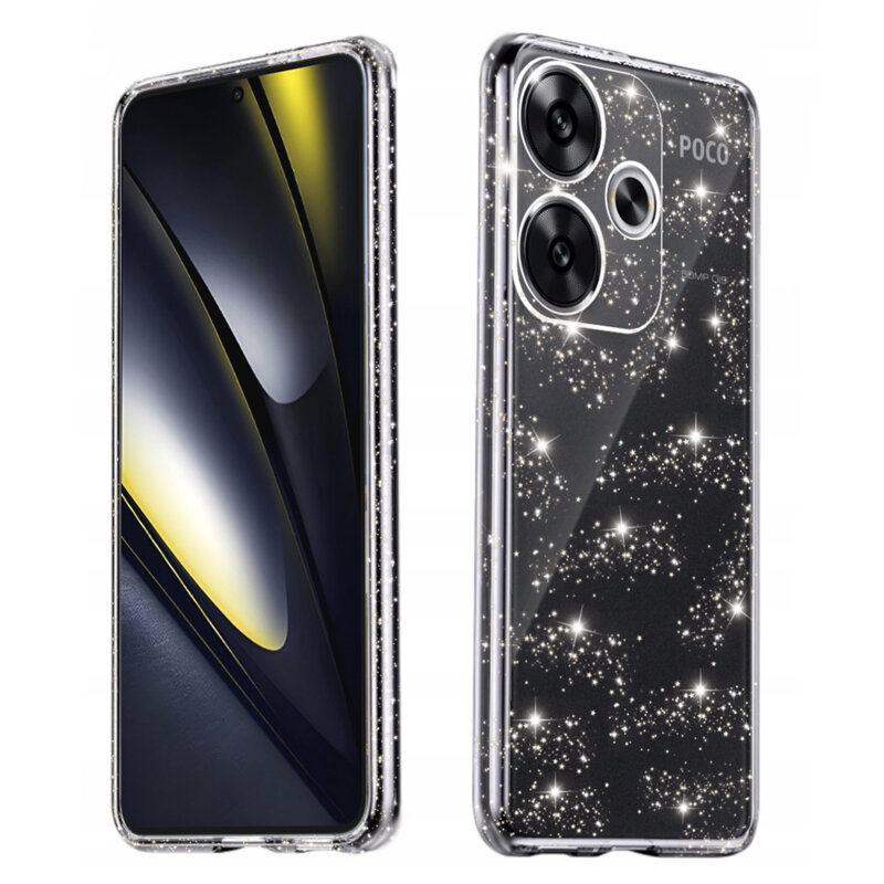 Husa sclipici Xiaomi Poco F6 Techsuit SparkleSkin, transparenta