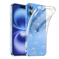Husa sclipici iPhone 16 Techsuit SparkleSkin, transparenta
