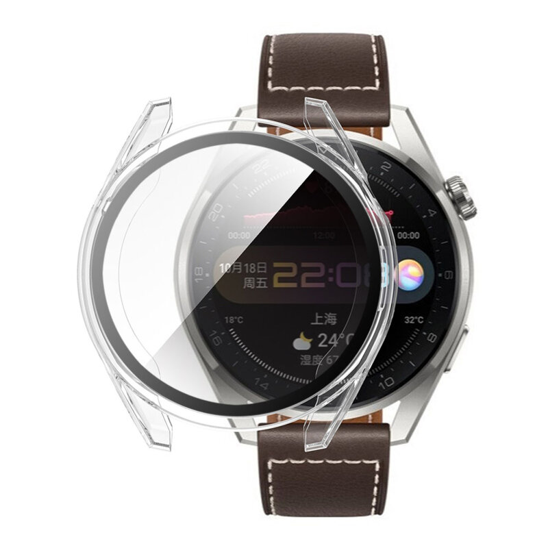 [Pachet 360°] Husa + folie Huawei Watch 3 Pro Techsuit Defense, transparenta