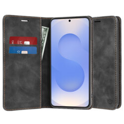Husa piele Samsung Galaxy S25 Techsuit Confy Cover, negru