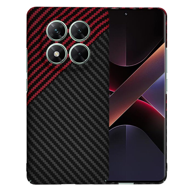 Husa Xiaomi Poco X7 Techsuit Carbonite FiberShell, rosu inchis