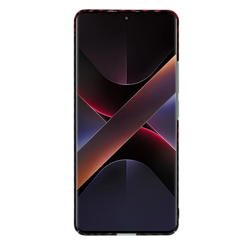 Husa Xiaomi Poco X7 Techsuit Carbonite FiberShell, rosu inchis