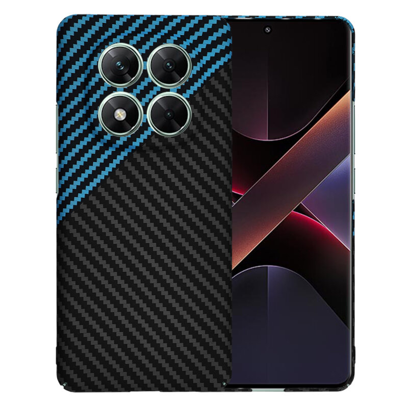 Husa Xiaomi Poco X7 Techsuit Carbonite FiberShell, bleu