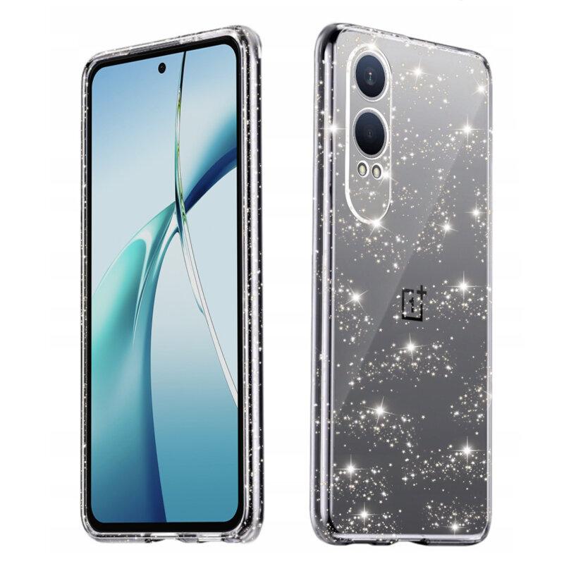 Husa sclipici OnePlus Nord CE4 Lite Techsuit SparkleSkin, transparenta