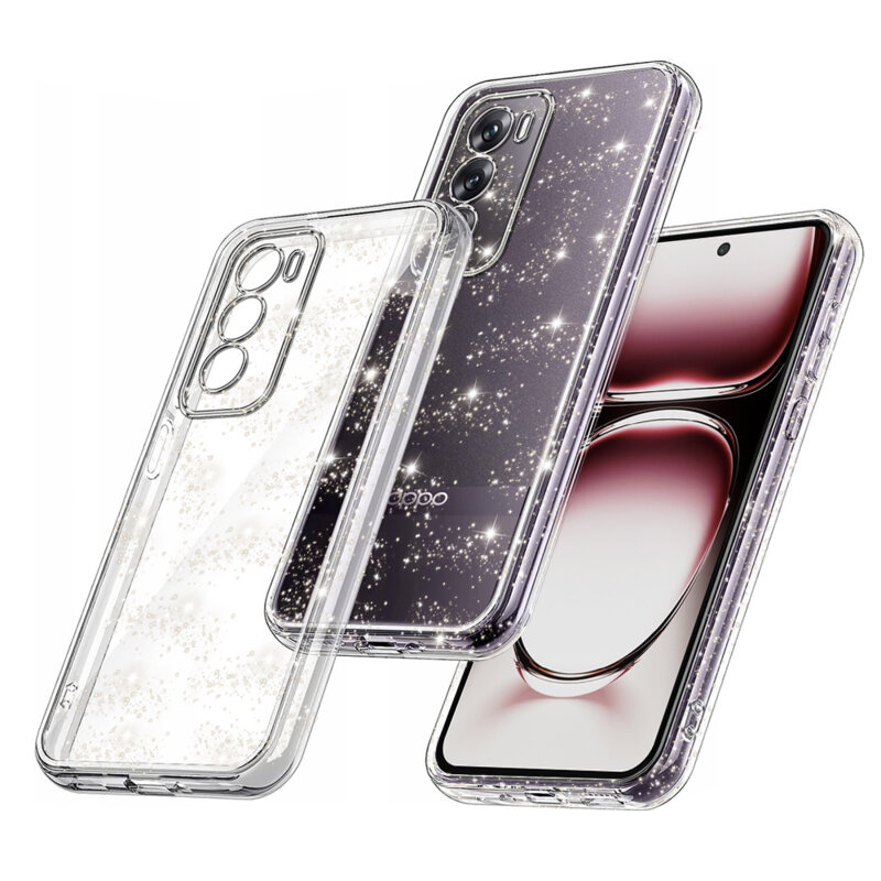 Husa sclipici Oppo Reno12 Techsuit SparkleSkin, transparenta