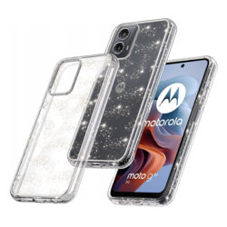 Husa sclipici Motorola Moto G34 Techsuit SparkleSkin, transparenta