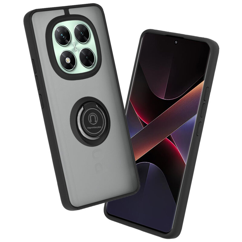 Husa Xiaomi Poco X7 Techsuit Glinth cu inel suport stand magnetic, negru