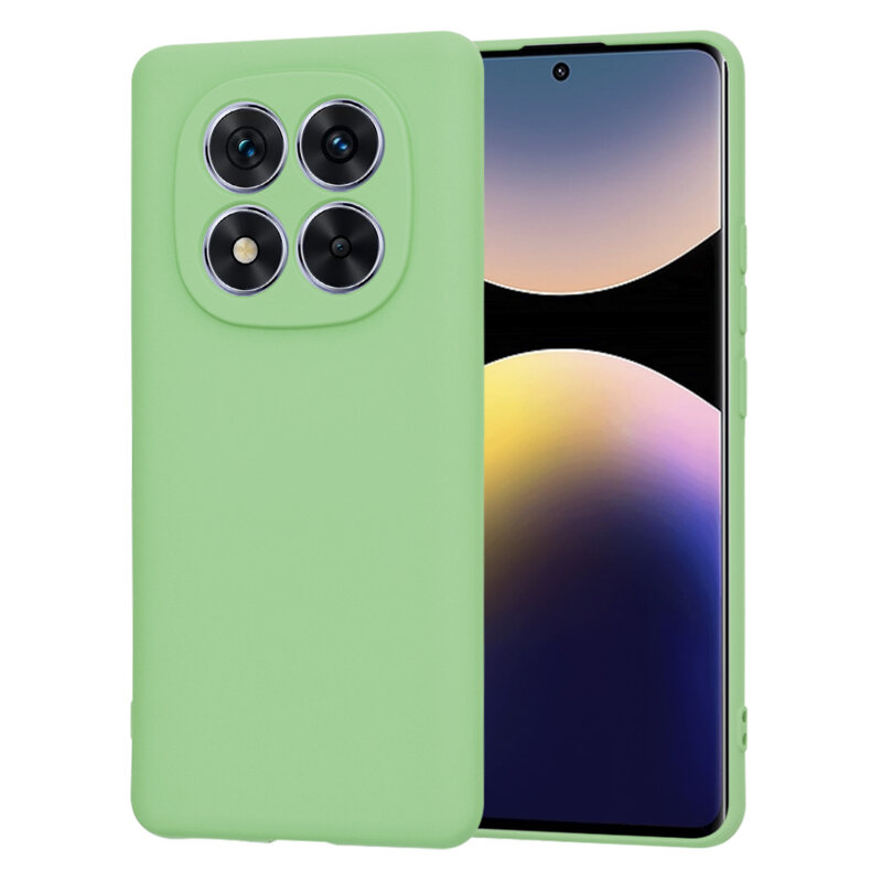 Husa silicon Xiaomi Redmi Note 14 Pro 5G Techsuit SoftFlex, verde deschis