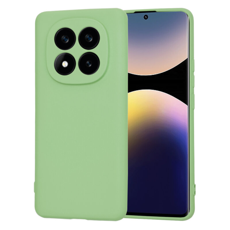 Husa silicon Xiaomi Redmi Note 14 Pro+ 5G Techsuit SoftFlex, verde deschis