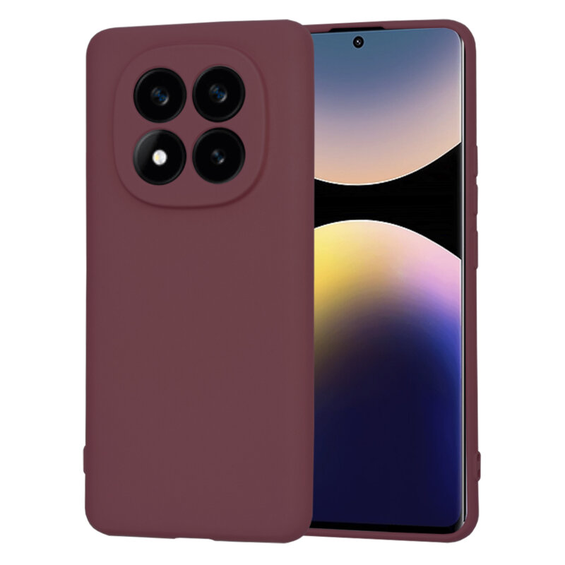 Husa silicon Xiaomi Redmi Note 14 Pro+ 5G Techsuit SoftFlex, bordo