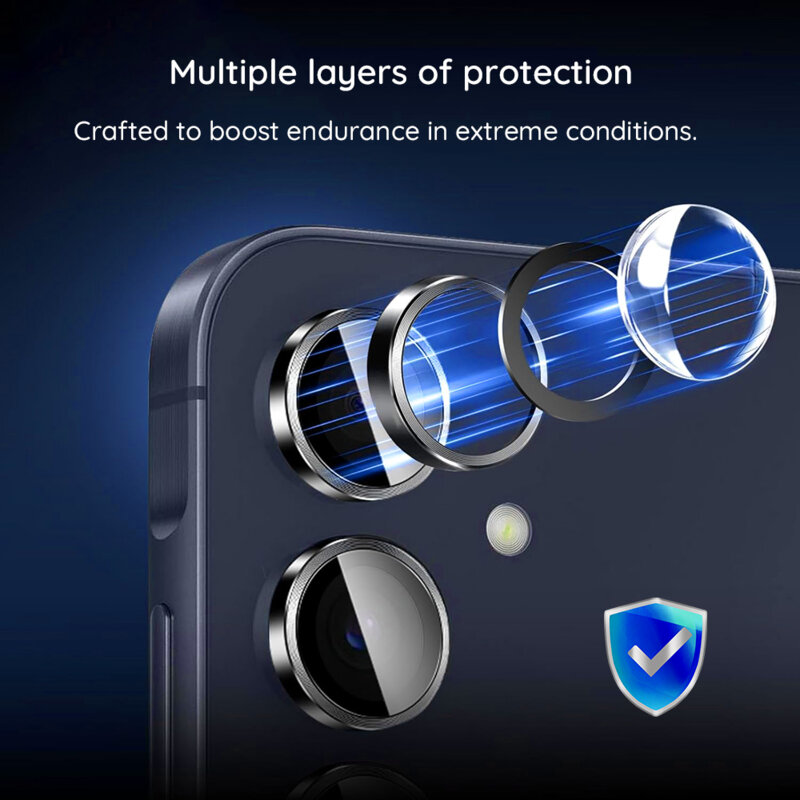 Folie iPhone 16 Pro Guess Protective Lens, negru, GUCL163SAGK