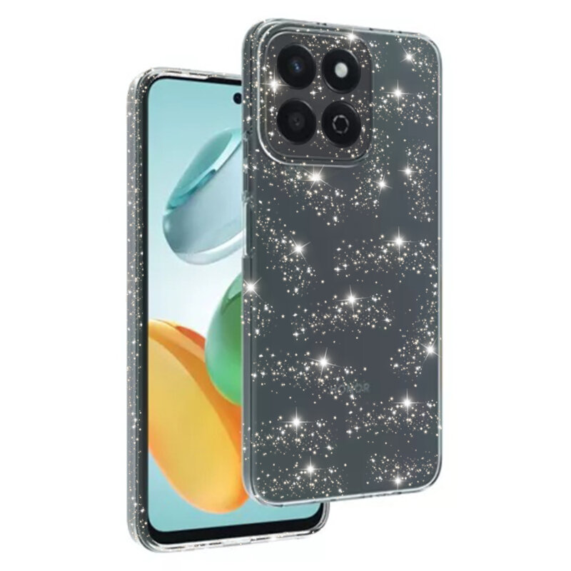 Husa sclipici Honor 200 Smart Techsuit SparkleSkin, transparenta