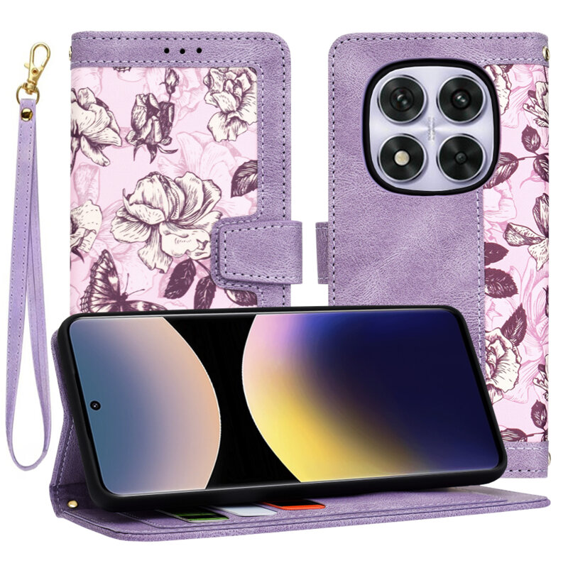 Husa personalizata fete Xiaomi Redmi Note 14 Pro 5G Techsuit FlipCraft, mov