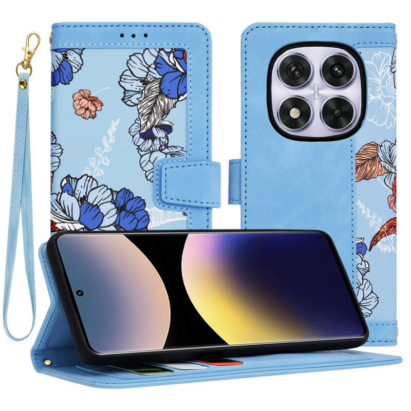 Husa personalizata fete Xiaomi Redmi Note 14 Pro 5G Techsuit FlipCraft, bleu